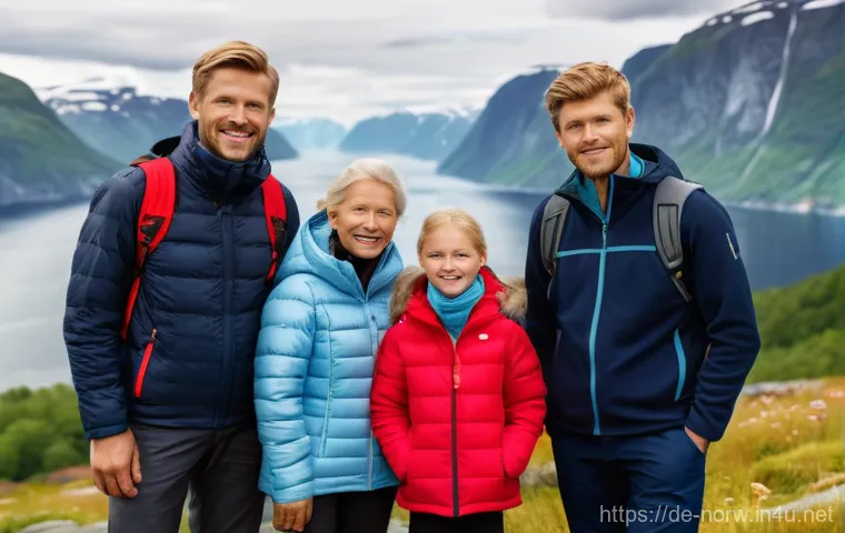 노르웨이 복지 시스템 - Caring Family Healthcare in Norway**
A warm and reassuring scene set in a clean, modern Norwegian fa...